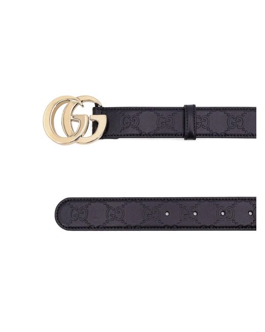 Gucci White Gg Milano Leather Belt