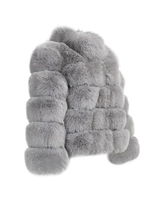 Wanan Touch Gray Enry Grey Fox Fur Jacket