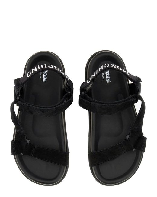 Moschino Black Leather Sandals