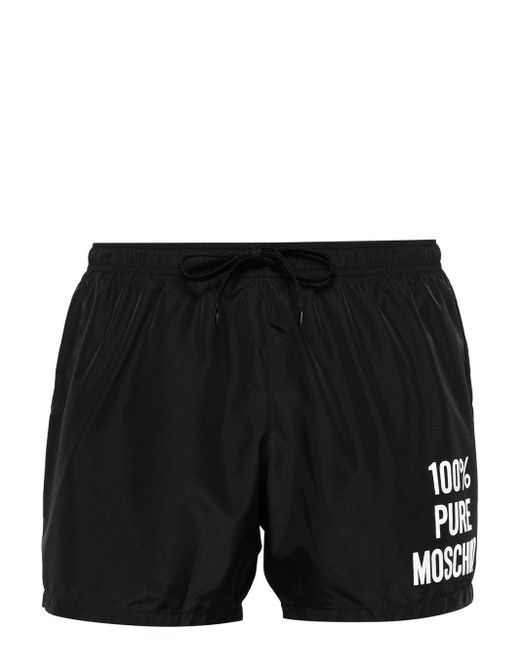 Moschino Black Printed Swimsuit for men