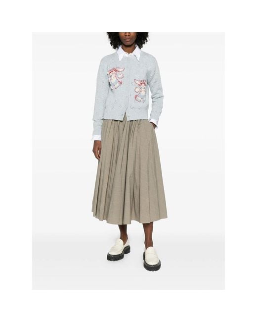 KENZO White Bunny Embroidery Cardigan