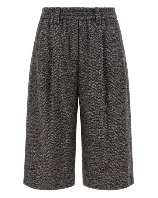 Brunello Cucinelli Gray Wool Bermuda Shorts