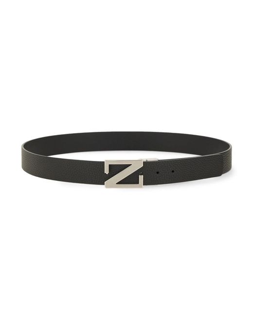 Zegna Black Reversible Belt With Monogram "Z" Buckle for men