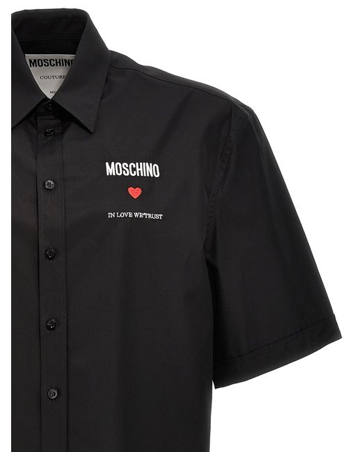 In Love We Trust Camicie Nero di Moschino in Black da Uomo