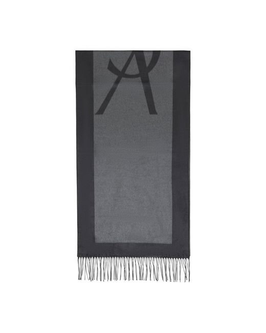 Monogram Dark Silk Scarf-Uomo di Saint Laurent in Gray da Uomo
