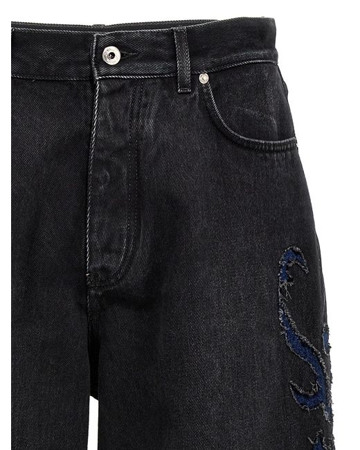 Off-White c/o Virgil Abloh Blue Nalover Super Baggy Jeans for men