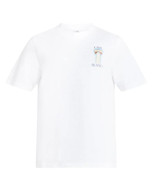 Casablanca White La Colomne T-Shirt for men