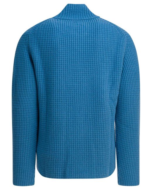 C P Company Blue Grs Lambswool Sweater for men