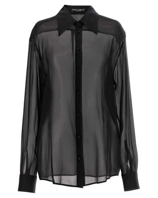 Dolce & Gabbana Black Chiffon Shirt Shirt