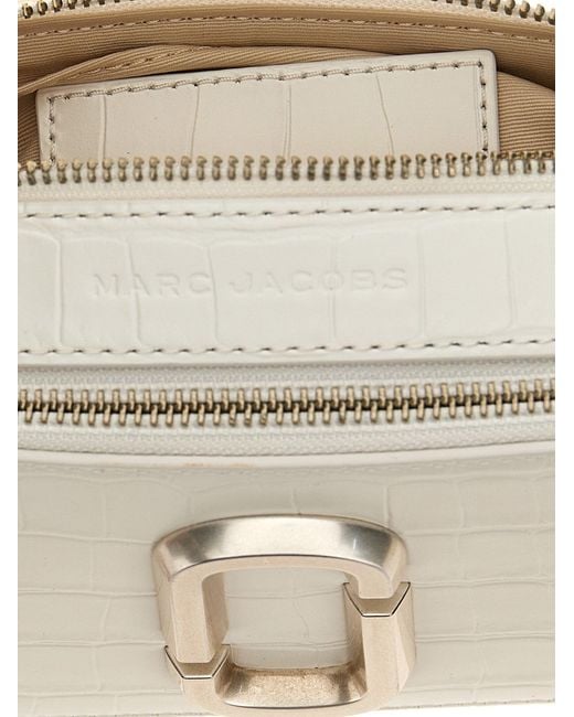 Marc Jacobs The Croc-embossed Snapshot Crossbody Bags in Natural | Lyst