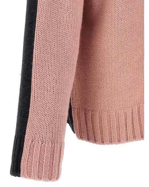 J.W. Anderson Pink Logo Embroidery Two-color Sweater Sweater, Cardigans for men