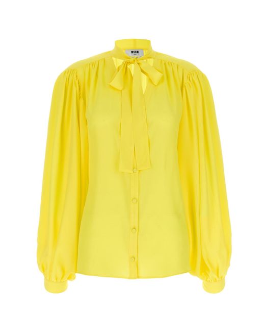 Bow Shirt Camicie Giallo di MSGM in Yellow