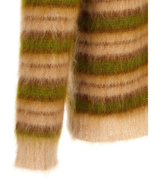 Marni Yellow Striped Mohair Cardigan Sweater, Cardigans for men
