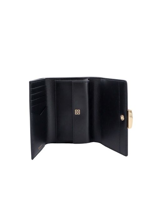Portafoglio in pelle con logo 4G in metallo di Givenchy in Black