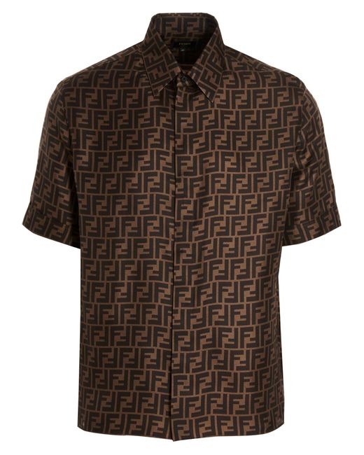 Fendi Brown Ff Shirt, Blouse for men