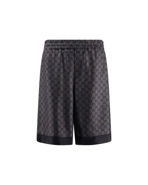 Gucci Gray Gg Silk Shorts for men