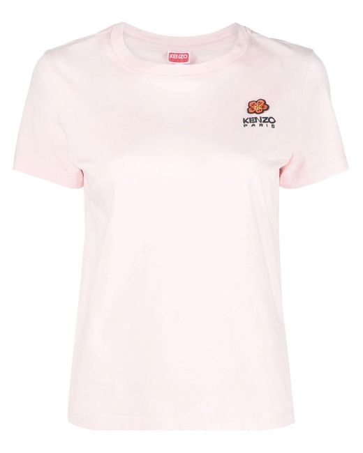 T-shirt con ricamo di KENZO in Pink