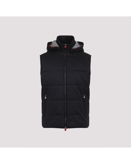 Sleeveless Polyester Jacket-Uomo di Kiton in Black da Uomo