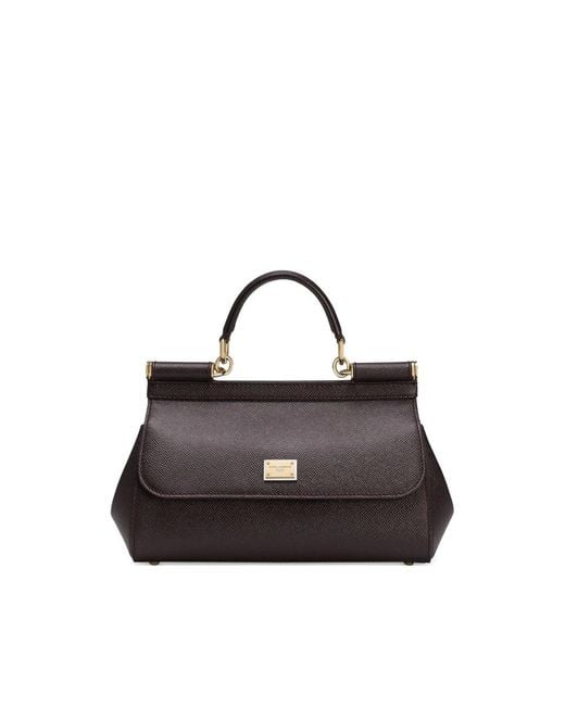 Tote Bags Rosso Marrone-Donna di Dolce & Gabbana in Black