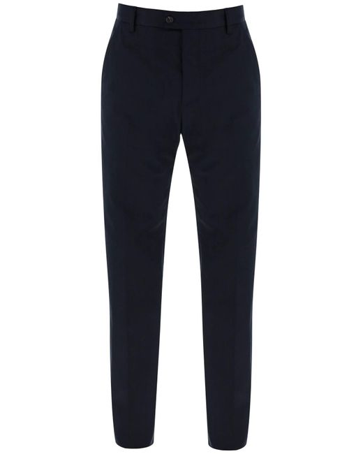 Alexander McQueen Blue Chino Pants With Logo Lettering On The for men