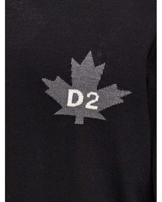 DSquared² Black D2 Leaf Top Sweater, Cardigans for men