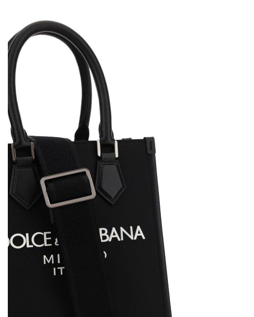 Dolce & Gabbana Black Dolce&Gabbana Small Nylon Bag With Logo for men