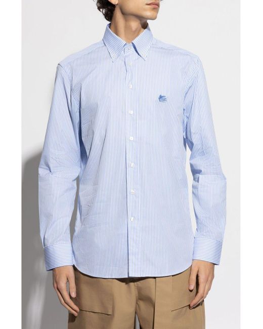 Camicia A Righe di Etro in Blue da Uomo