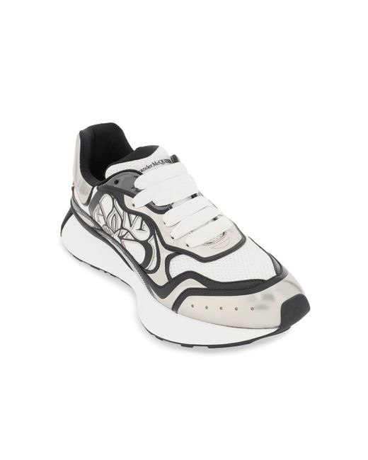 Alexander McQueen White Leather Sprint Runner Sneakers for men