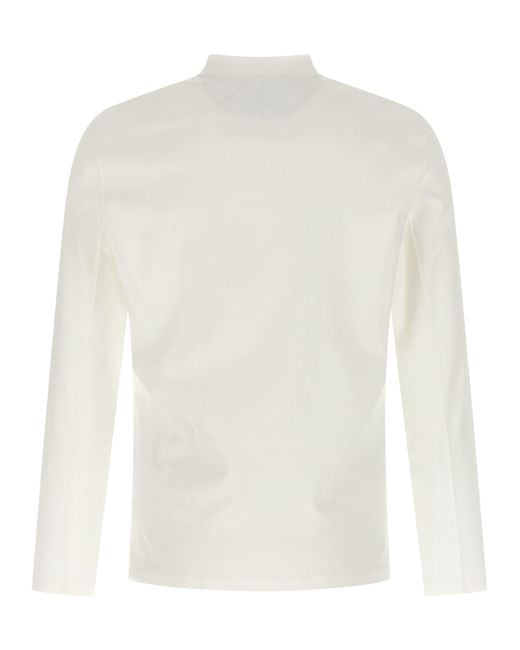 Brunello Cucinelli White Chimney Neck T-Shirt for men