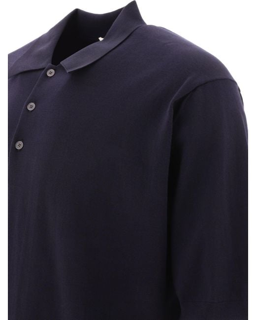 Auralee Blue "Super High Gauge" Polo Shirt for men