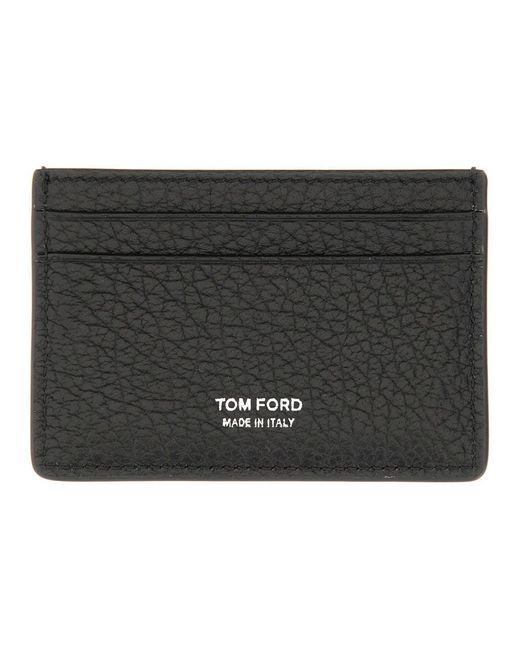 Card Holder With Logo-Uomo di Tom Ford in Black da Uomo