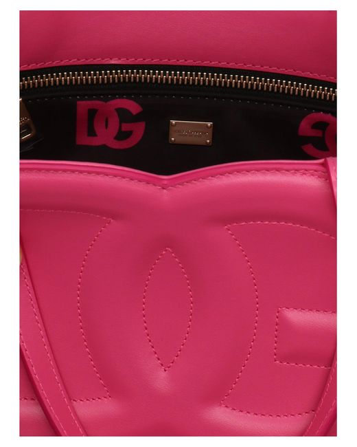 Tote bag Logo in pelle di Dolce & Gabbana in Pink