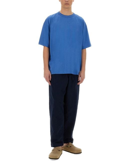 "Triple" T-Shirt-Uomo di YMC in Blue da Uomo