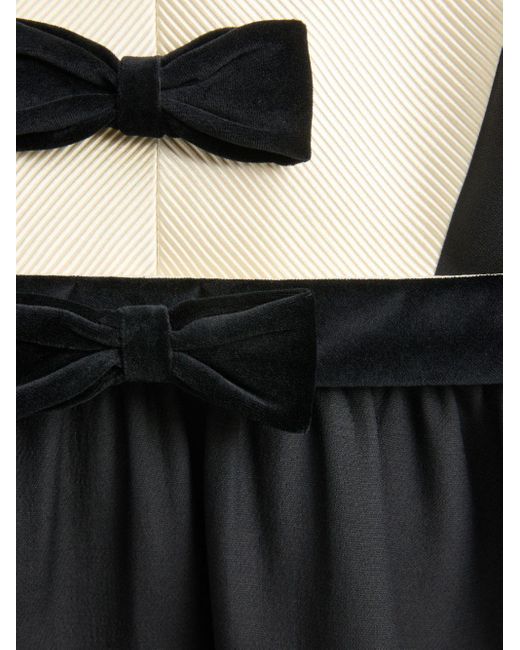 Valentino Black Wool And Silk Blend Mini Dress