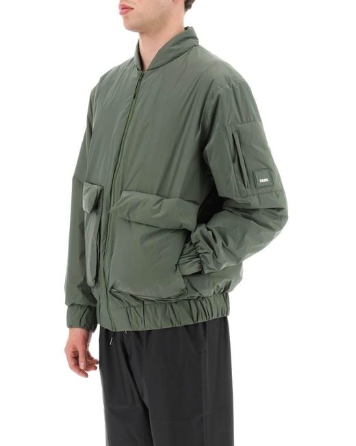 Rains Green Fuse Bomber Jacket for men
