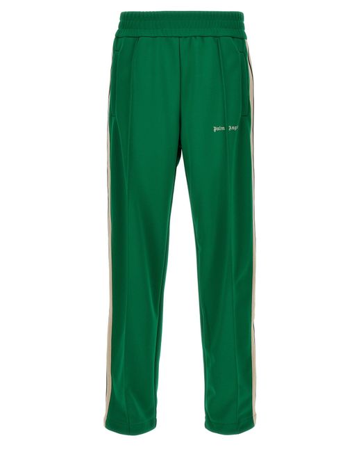 Palm Angels Green Classic Logo Track Pants for men