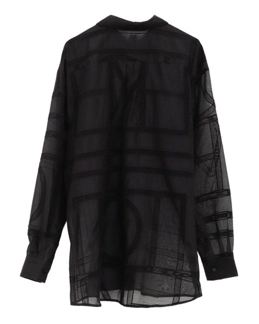 Totême  Black Classic Crochet Shirt