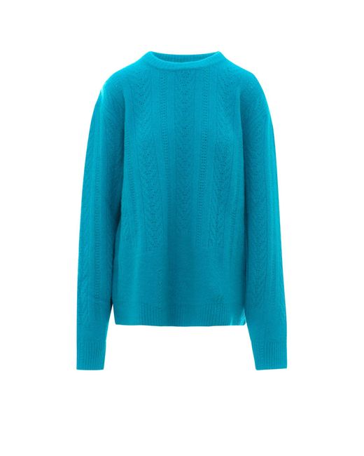 ANYLOVERS Blue Wool Sweater for men