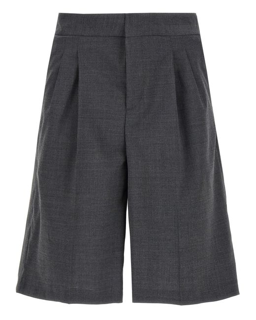 PT Torino Gray Techno Wool Bermuda Shorts Bermuda And Short for men
