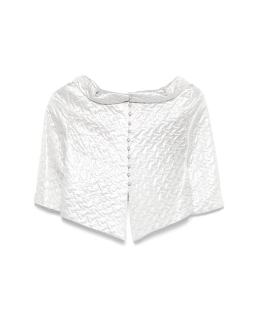 Fely Campo White Silk Suits & Dresses