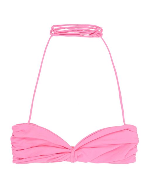 Magda Butrym Pink Knot Bikini Top