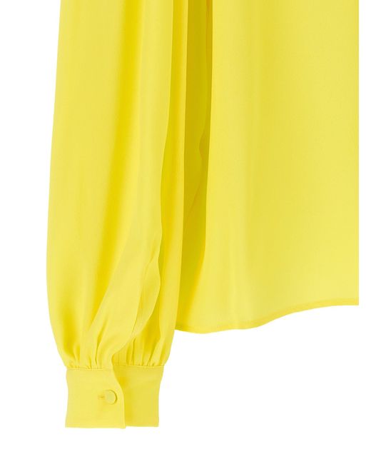 MSGM Yellow Bow Shirt Shirt, Blouse