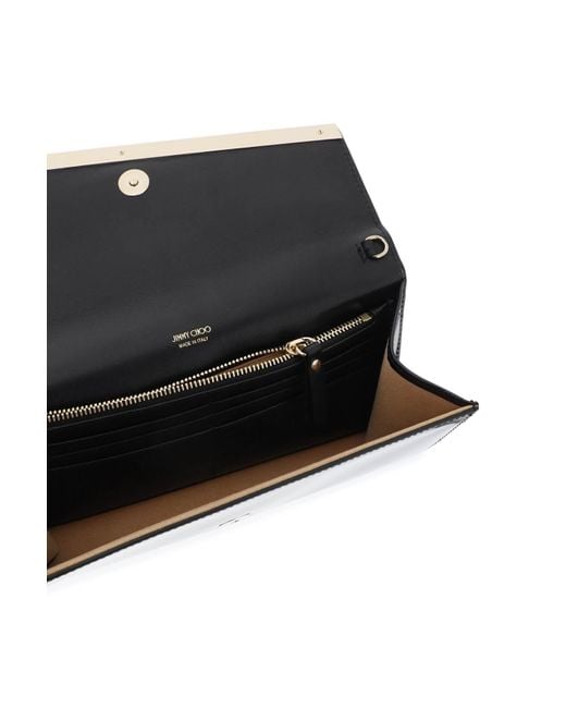 Jimmy Choo Black Emmie Clutch Bag In Patent Leather