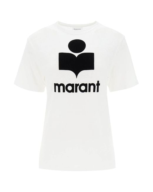 Isabel Marant Black Isabel Marant Etoile Zewel T-shirt With Flocked Logo