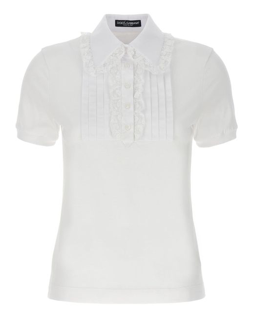 Dolce & Gabbana White Plastron T-Shirt