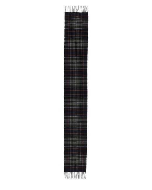 Barbour Black Scarf With Check Pattern for men