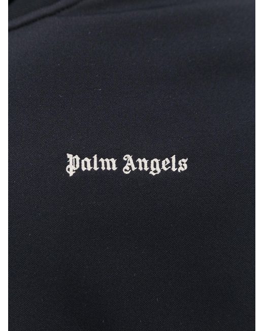 Palm Angels Blue Sweatshirt With Classic Logo Embroidery for men