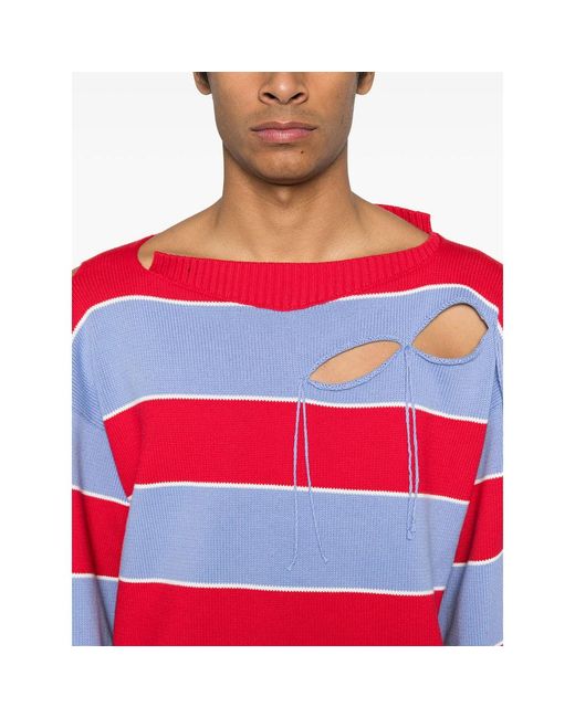 Charles Jeffrey Red Cotton Sweaters for men