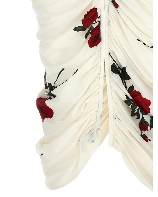 Floral Print Skirt Gonne Bianco di Magda Butrym in White