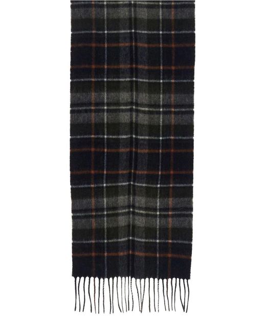 Barbour Black Scarf With Check Pattern for men